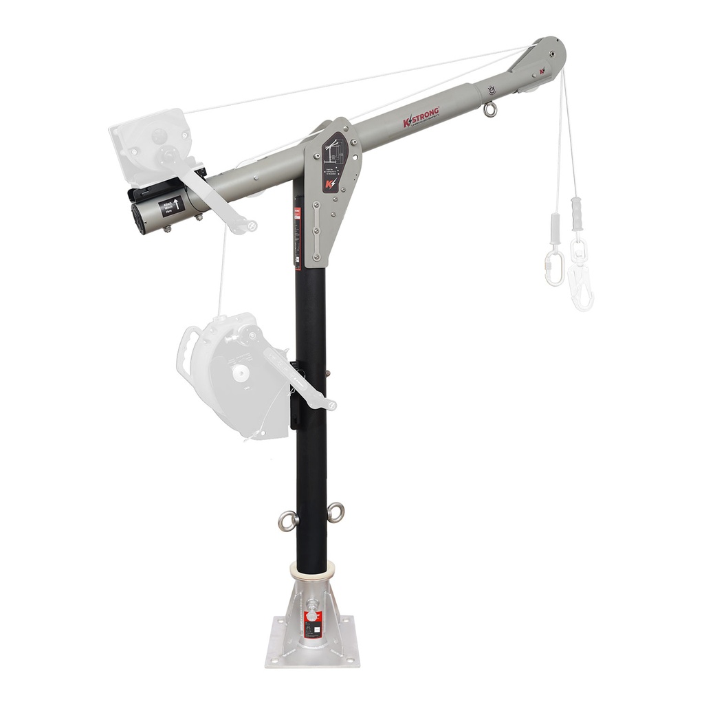 [FP-UFT551021BK] Megadavit™ Floor Mount Basic Kit. Includes Floor Mount Column Mast Receiver, 54 in. Column Mast, and 3 ft. Cantilever Boom Arm with Winch Bracket