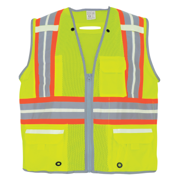 [SA-GLO-077] High-Visibility Photoluminescent Surveyors Safety Vest, ANSI Class 2