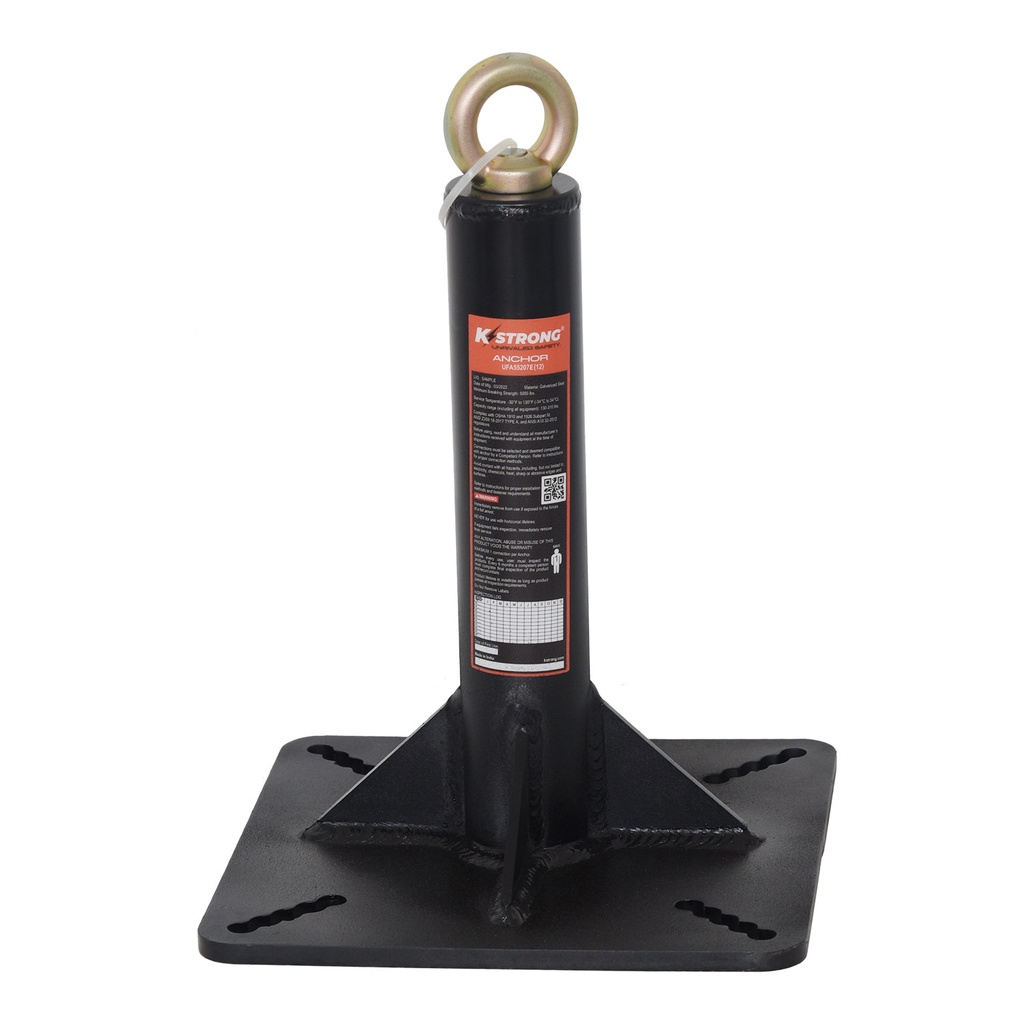 Roof Anchors. 12" End Post for Fixed Systems with Fixed Eye Bolt