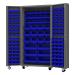 Mobile Bin Cabinet, 14 Gauge, 132 Bins, 36 x 24 x 76