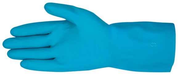 Long Light Blue Canners Latex Gloves, 18 Mil
