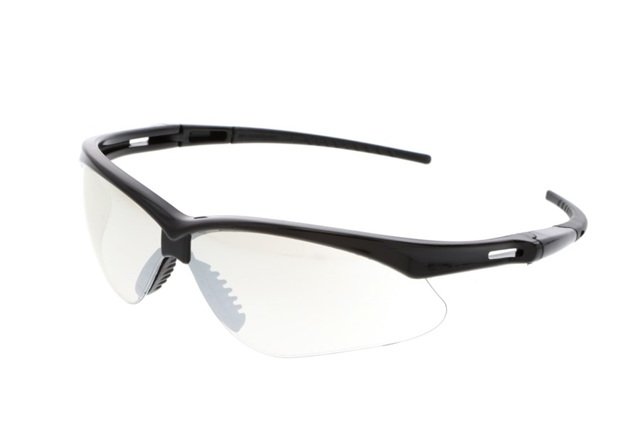 [EP-MP119] Memphis MP1 Series Black Safety Glasses Indoor Outdoor Clear Mirror Lenses Wrap Around Lens Design