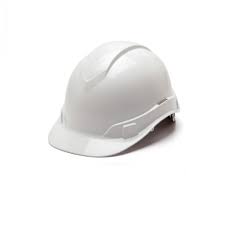 Ridgeline Cap Style Hard Hat - 4-Point Ratchet Suspension - White
