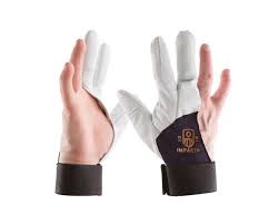 Black/White Medium Leather/Nylon/Spandex/Visco-Elastic Polymer 3 Finger Glove