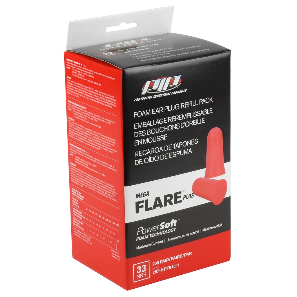 Mega Flare™ Disposable Ear Plugs - Refill Pack 200/pr
