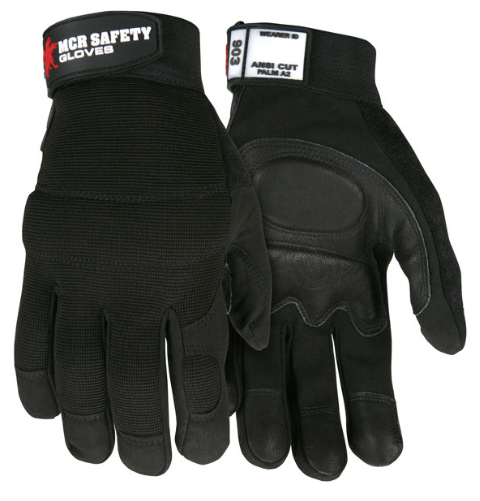 [A-903] MCR Safety Multi-Task, Synthetic Leather Palm & Goatskin Patch with Foam Padding, Spandex Back