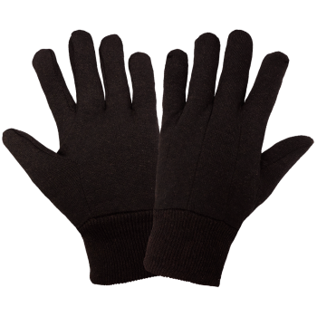 Brown Cotton Jersey Gloves