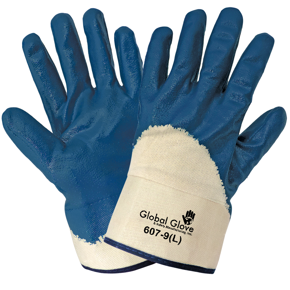 [A-607] Solid Nitrile 3/4 Dipped Gloves
