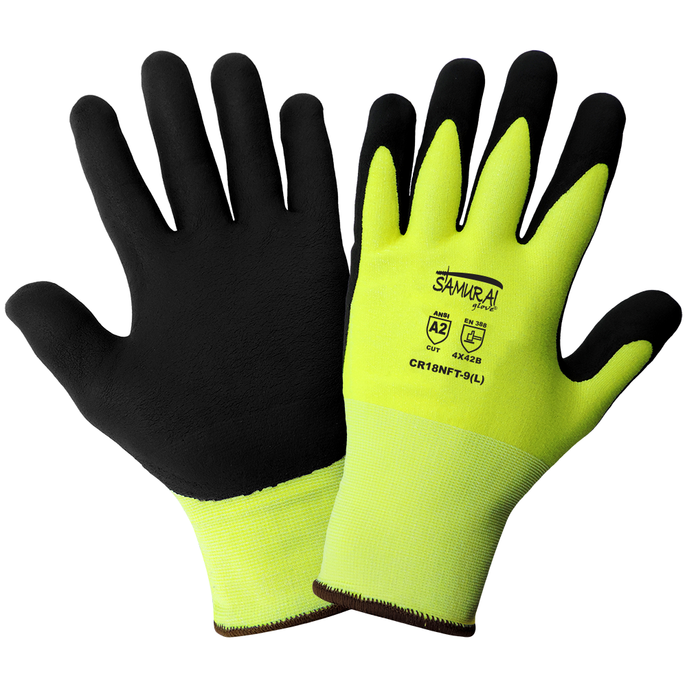 [A-6530HV] Samurai Glove® 18 Gauge High-Visibility Cut Resistant Coated Gloves