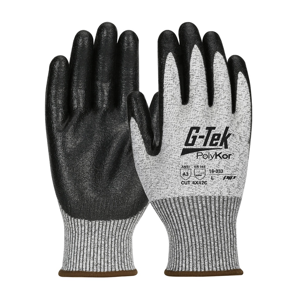 [A-6833-03CR] HDPE Cut Resistant Knit Glove with Microfinish Nitrile Palm, ANSI A3