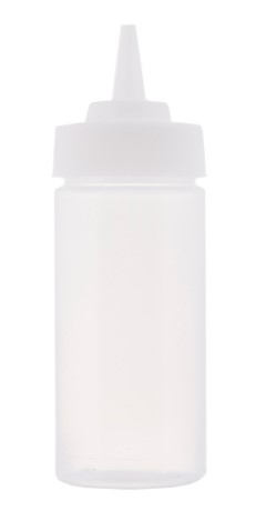 8 Oz Widemouth Squeeze Bottle, Clear With Standard Tip Top