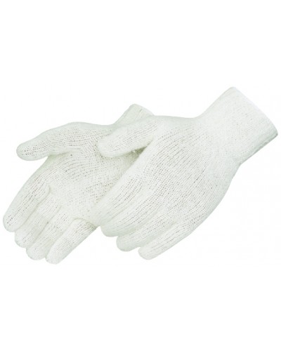 [112E] 7 Gauge White Cotton/Poly String Knit Glove