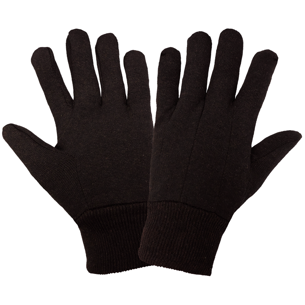 [134I] Brown Jersey Gloves