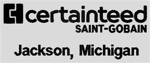 Embroidery - Certainteed Hats, with Jackson, Michigan