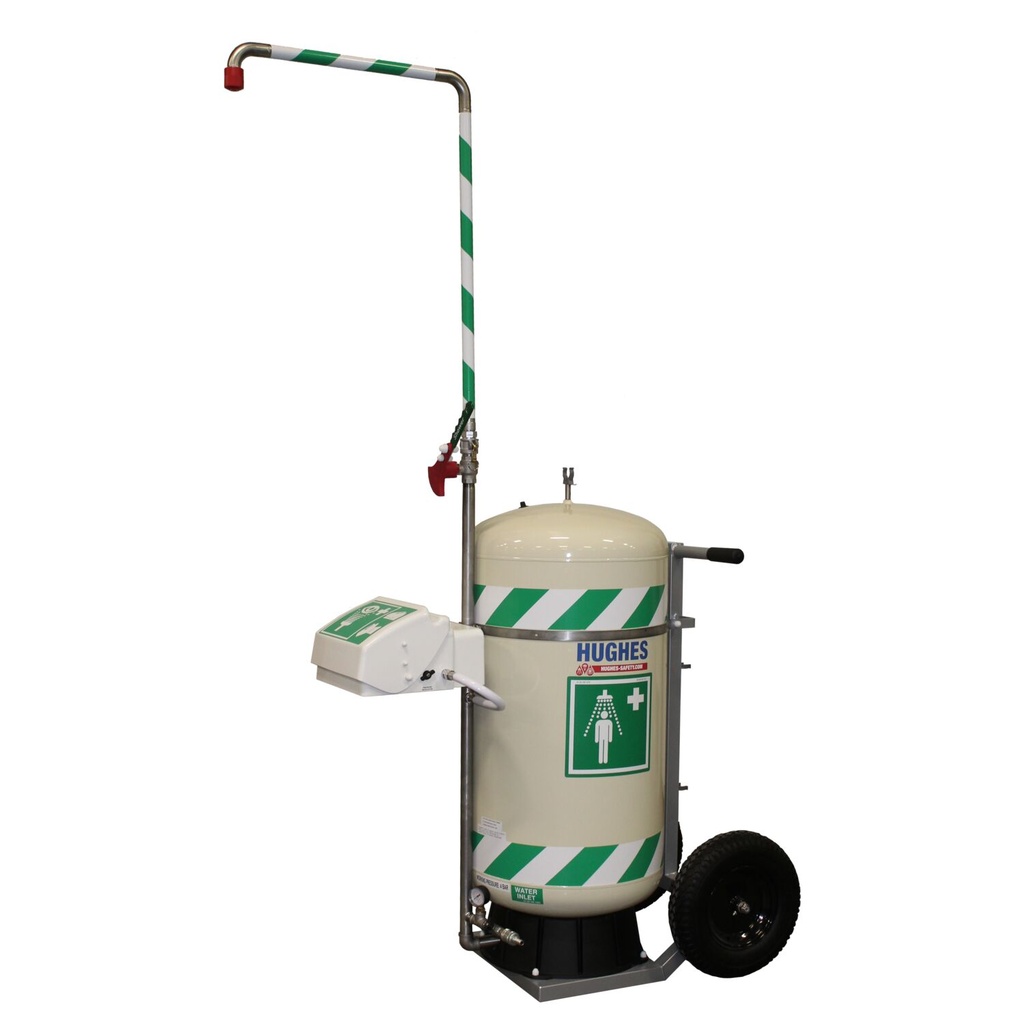Hughes Mobile Self-Contained Emergency Safety Shower with Eye and Face Wash (30 Gallon)