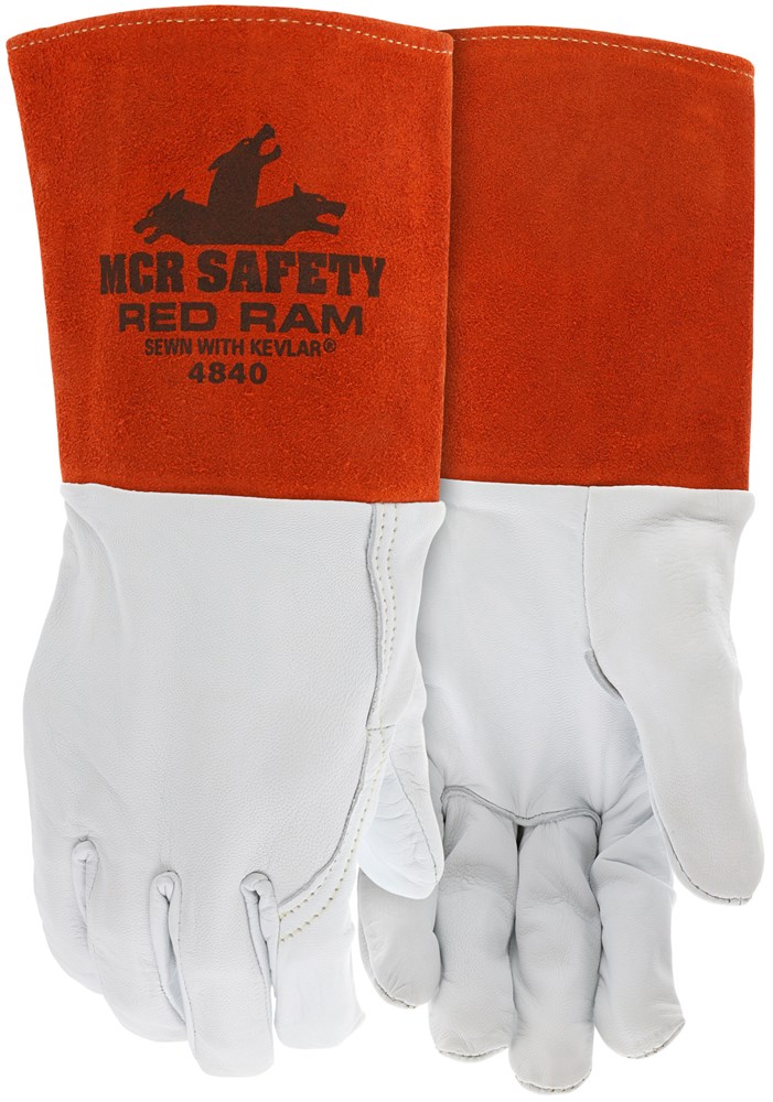 [A-4840] MCR Safety Red Ram® Goatskin Leather Welding Work Gloves