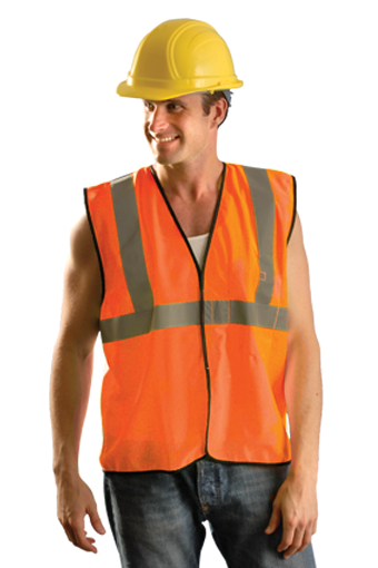 [ECO-GC-ORG-2X/3X] Orange Mesh Safety Vest, Class 2, 2X/3X