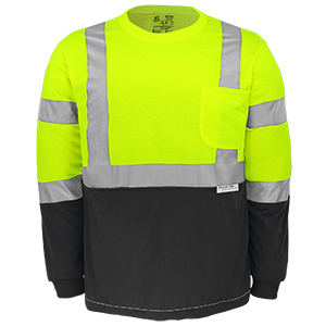 [SA-GLO-008LS] FrogWear® HV Self-Wicking High-Visibility Yellow/Green Long-Sleeved Shirt with Reflective