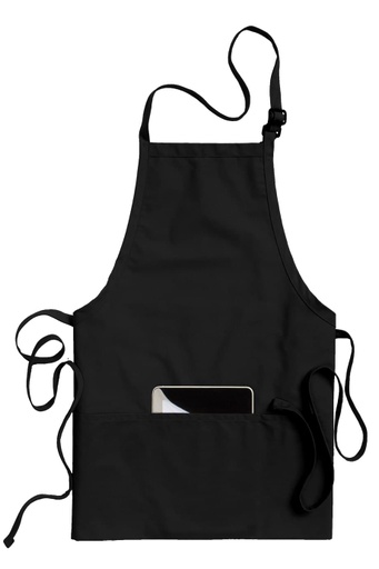 [UF-9002-BLK] [UF-9002] 24" 3-Pocket Bib Apron