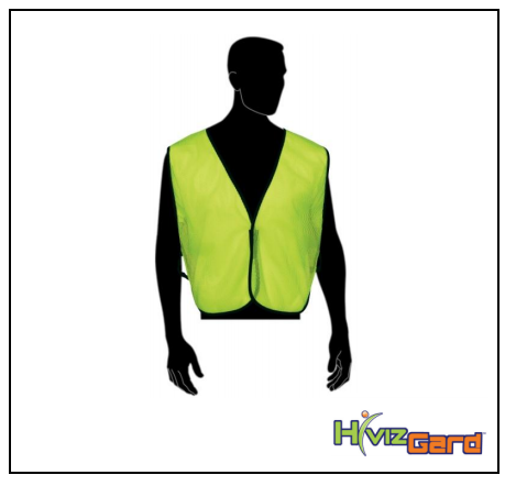 [SV-N16000G] Lime Polyester Vest, Elastic Sides, Velcro Closure