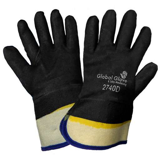 [A-2740D] PVC Double-Dipped Chemical Handling Gloves with Jersey Shell