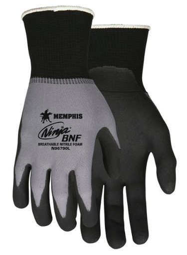 [A-N96790XL] Ninja BNF 15 Gauge Nylon/Spandex Shell, BNF Coated Palm & Fingertips, Size XL