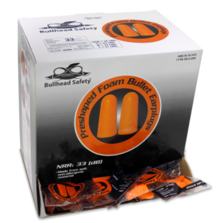 [HP-1210] Tapered Foam Earplug, Uncorded, NRR 33, 200 Pair/Box