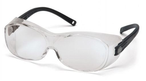 [EP-S3510STJ] OTS Safety Glass, Clear H2X Anti-Fog Lens w/Black Temples, Fits Over Frames Up To 5 3/8" W x 1 3/4" H  