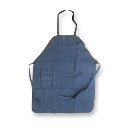 [AP-02-532-NP] Denim Apron - No Pockets, Sewn Nylon Tape Ties
