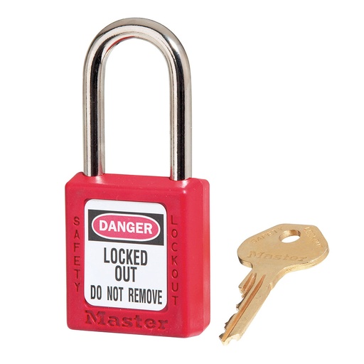 [410RED-ENGRAVED] Master Lock 410 Series Lock-Red. Laser Engraved