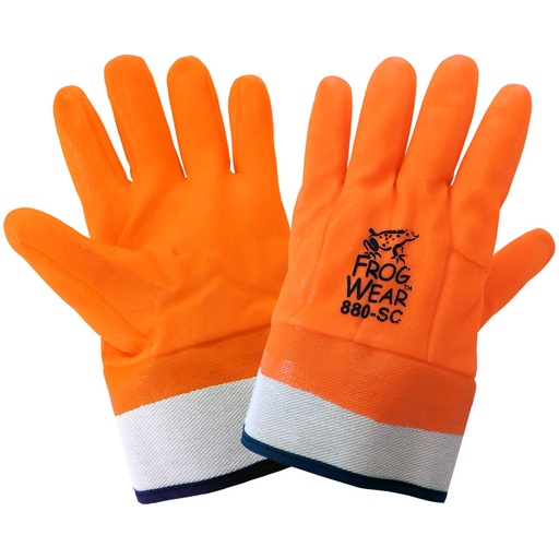 [A-880-SC] FrogWear® Cold Protection High-Visibility Insulated Double-Coated PVC Waterproof Chemical Gloves