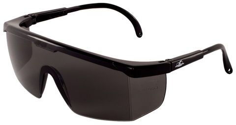 [EP-BH353] Kaku Safety Glass, Shiny Black Frame, Smoke Lens, Adjustable Temples