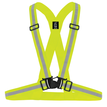 [SA-GLO-ES1] Lightweight High-Visibility Yellow/Green Elastic Traffic Safety Sash