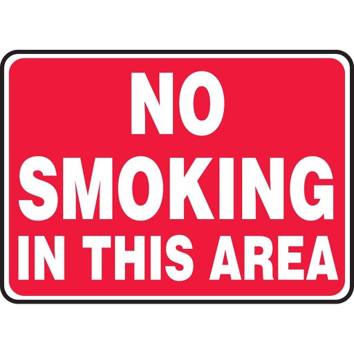 [IP-MSMG502VP] 10"X14" - Plastic Sign - NO SMOKING IN THIS AREA