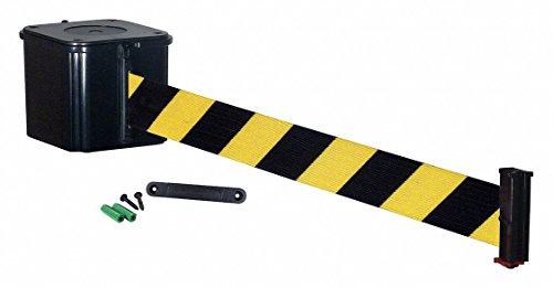 [IP-WGB2093854] Wall Mount Retractable Belt Tape, 4" Black/Yellow, 20" L