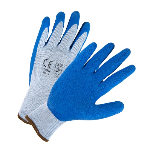 [A-620] 10 Gauge Polyester Glove, Latex Coated Crinkle Grip