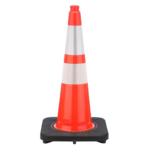 [IP-RS70045SR3M64] 28" Slim Line Orange Traffic Cone Black Base, 10 lbs