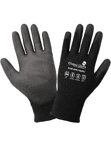 [A-6550-03] 13 Gauge Black PU Coated Cut Resistant A5