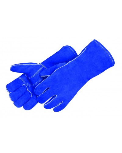 [A-5800B] Blue Leather Welding Glove, Kevlar Sewn