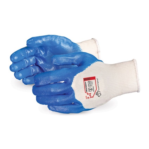 [A-681] 15 Gauge Cotton Knit Glove with Nitrile Palm