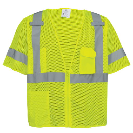 [SV-GLO-011] High-Visibility Mesh Polyester Short Sleeved Safety Vest