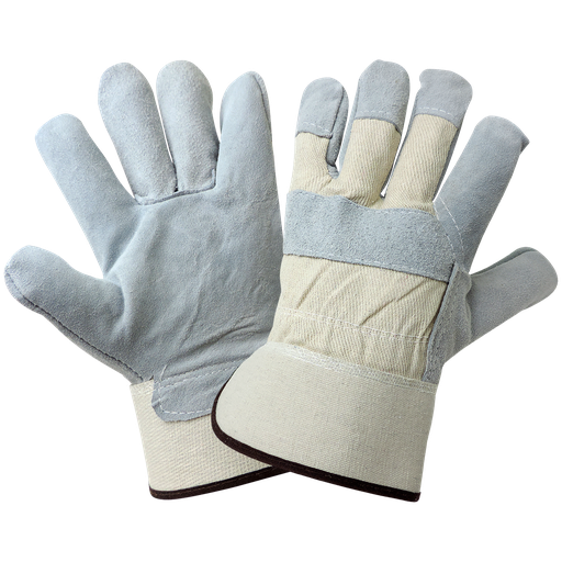 [A-530] 8 oz. Canvas Back Leather Palm Glove