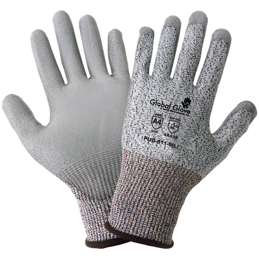 [A-6551CR] 13 Gauge Grey PU Coated Cut Resistant A4