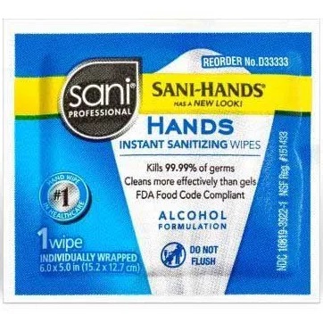 [IP-N24D33333] Sani-Hands Hand Sanitizer Wipes, 20 Bags of 150 Wipes/Case