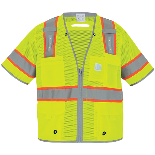 [GLO-315LED] High-Visibility Surveyors LED Safety Vest, Class 3