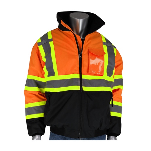 [SA-333-1745-OR] Value Black Bottom Bomber Jacket, Two-Tone, Orange