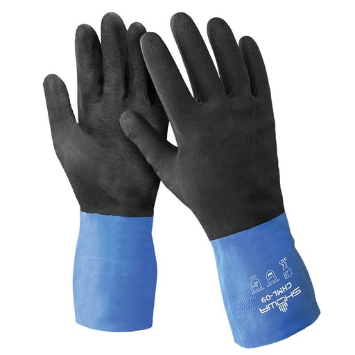 [A-SH-CHM] Showa 26 Mil Unsupported Neoprene Over Natural Rubber Chemical Resistant Glove