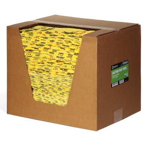 [SR-YPZ200S-BX] Spilltech Caution Mat Pads 200 pads per package, Light Weight