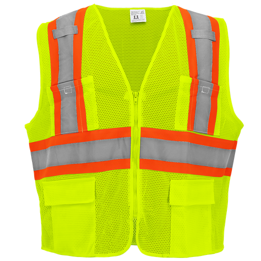 [SA-GLO-0035] FrogWear® HV High-Visibility Yellow/Green Lightweight Mesh Surveyors Vest