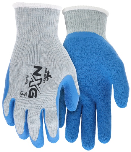 [A-FT300] NXG® 10 Gauge Gray Cotton/Polyester Shell Blue Latex Palm